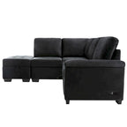 L-Shaped Corner Sectional Sofa Bed with Storage and USB Charging