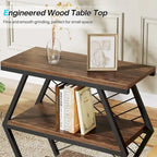 25 End Table 3-Tier Side Table with Metal Frame for Living Room Couch Side, Nightstands Bedsides Table for Bedroom
