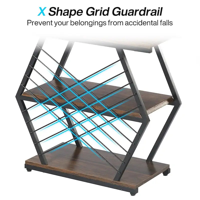 25 End Table 3-Tier Side Table with Metal Frame for Living Room Couch Side, Nightstands Bedsides Table for Bedroom