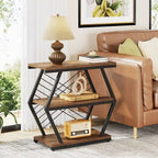 25 End Table 3-Tier Side Table with Metal Frame for Living Room Couch Side, Nightstands Bedsides Table for Bedroom