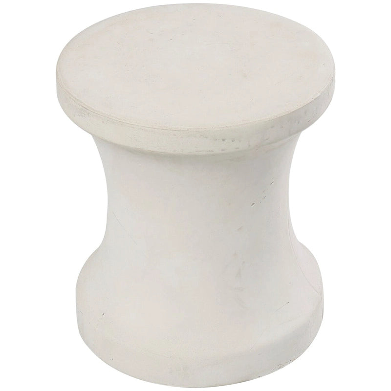 Fiberclay Ceramic Distressed Hourglass Outdoor Accent Table - White or Black - Roche River Decor