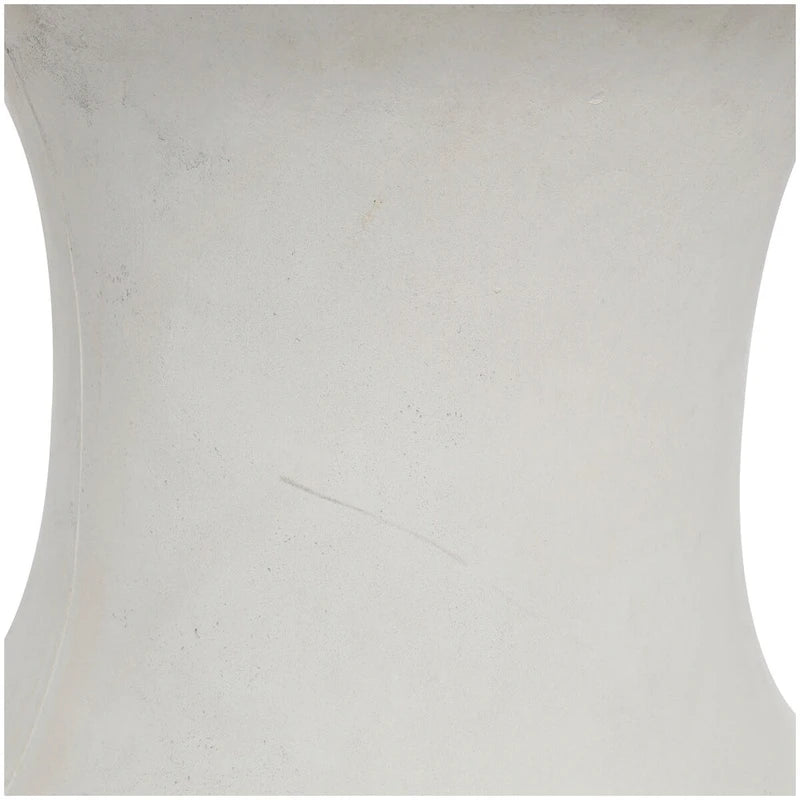 Fiberclay Ceramic Distressed Hourglass Outdoor Accent Table - White or Black - Roche River Decor