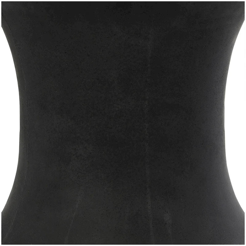 Fiberclay Ceramic Distressed Hourglass Outdoor Accent Table - White or Black - Roche River Decor