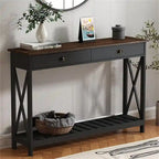 47 Farmhouse Console Table with Drawer for Entryway - 11.8D x 47.19W x 31.5H