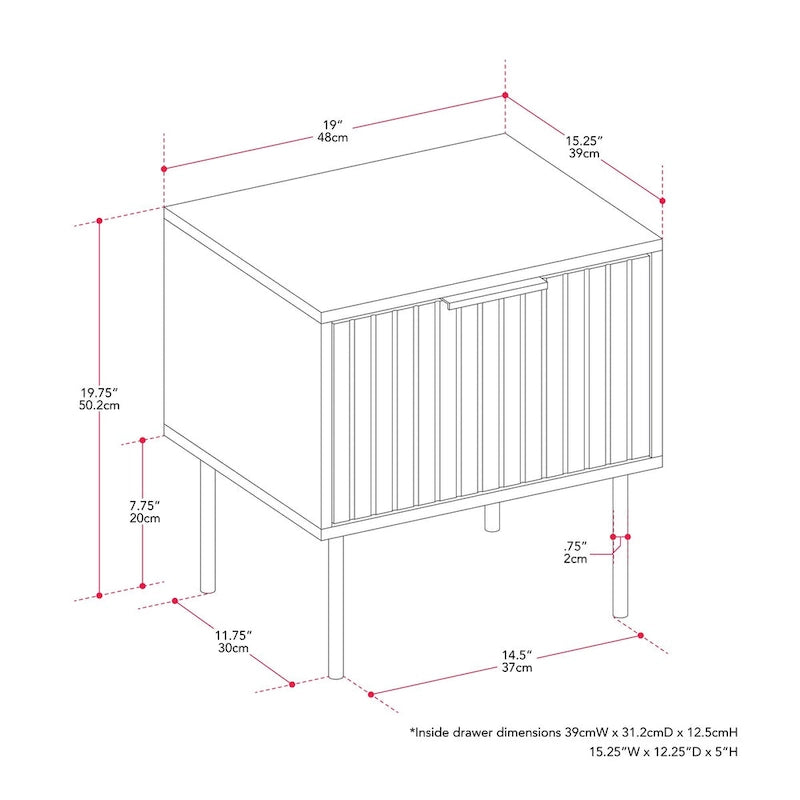 Alexander Fluted Side Table