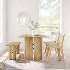 Amistad 60 Wood Dining Table and Bench Set