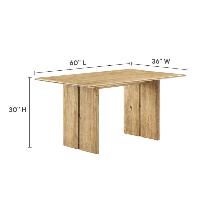 Amistad 60 Wood Dining Table and Bench Set