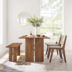 Amistad 60 Wood Dining Table and Bench Set
