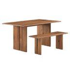 Amistad 60 Wood Dining Table and Bench Set