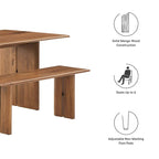 Amistad 60 Wood Dining Table and Bench Set