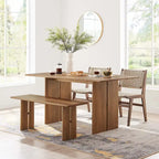 Amistad 60 Wood Dining Table and Bench Set