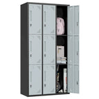 3 Tier 3-Wide Metal Locker with 9 Doors