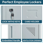 3 Tier 3-Wide Metal Locker with 9 Doors