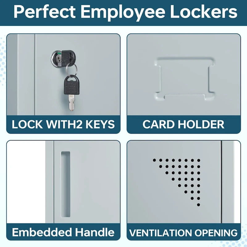 3 Tier 3-Wide Metal Locker with 9 Doors