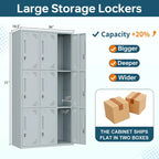 3 Tier 3-Wide Metal Locker with 9 Doors