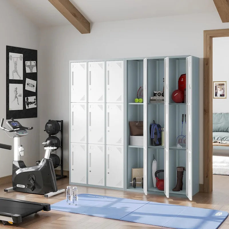 3 Tier 3-Wide Metal Locker with 9 Doors