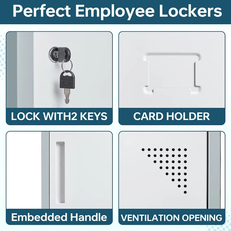 3 Tier 3-Wide Metal Locker with 9 Doors