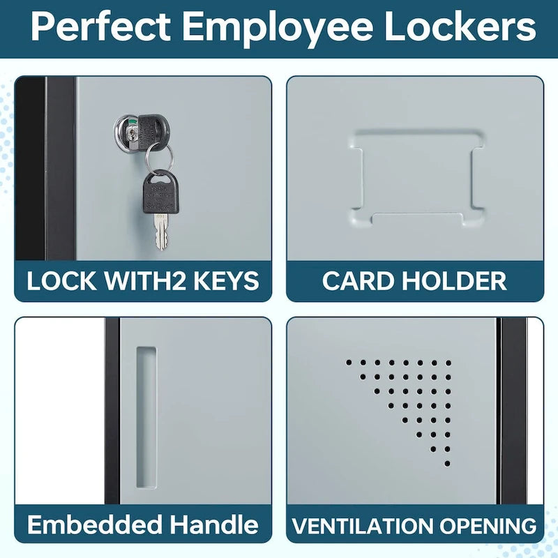 3 Tier 3-Wide Metal Locker with 9 Doors