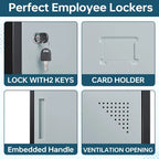 3 Tier 3-Wide Metal Locker with 9 Doors