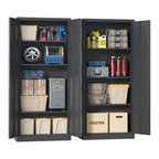 71H Metal Garage Storage Cabinet,Black Tool Steel Locking Cabinet with Doors and 3 Shelves,Tall Cabinets for Garage Storage