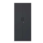 71H Metal Garage Storage Cabinet,Black Tool Steel Locking Cabinet with Doors and 3 Shelves,Tall Cabinets for Garage Storage