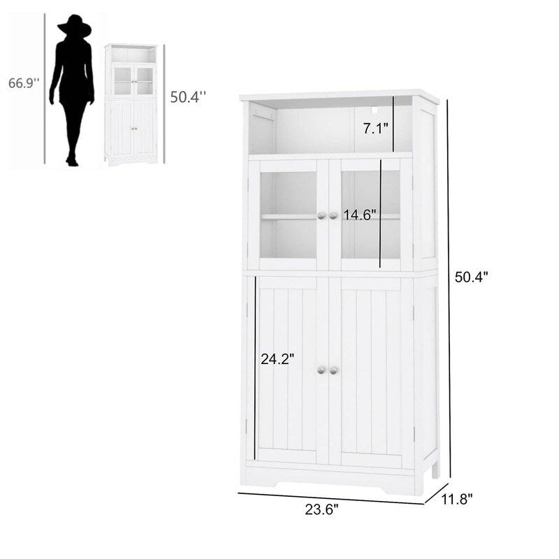 Bathroom Storage Cabinet - 11.78D x 23.6W x 50.4H