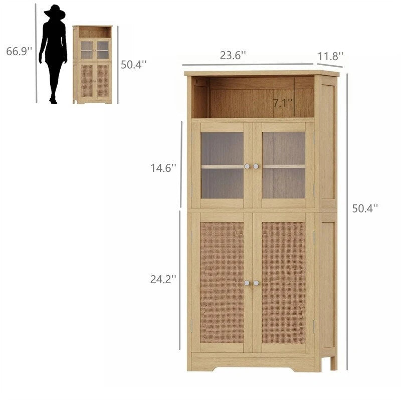 Bathroom Storage Cabinet - 11.78D x 23.6W x 50.4H