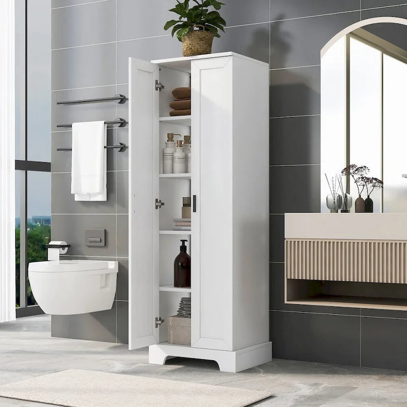 Storage Cabinet with Two Doors for Bathroom - 23.30L * 16.90W * 71.20H