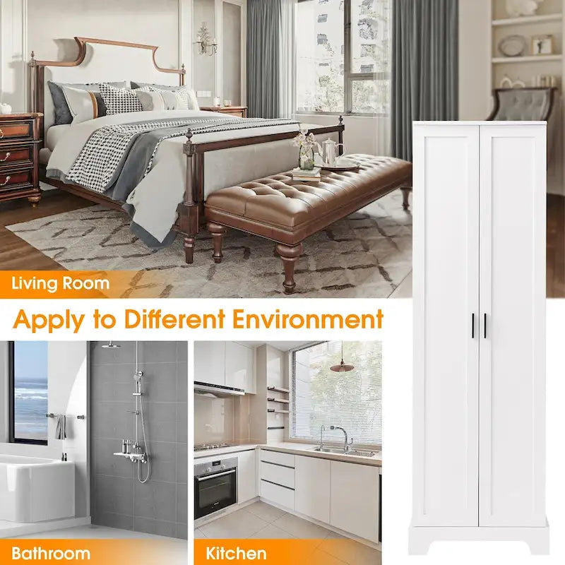 Storage Cabinet with Two Doors for Bathroom - 23.30L * 16.90W * 71.20H