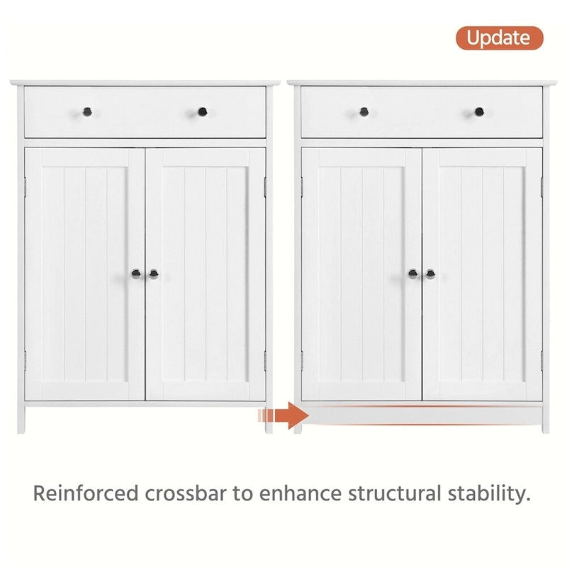 Yaheetech Free Standing Bathroom Cabinet with 1 Drawer 2 Doors