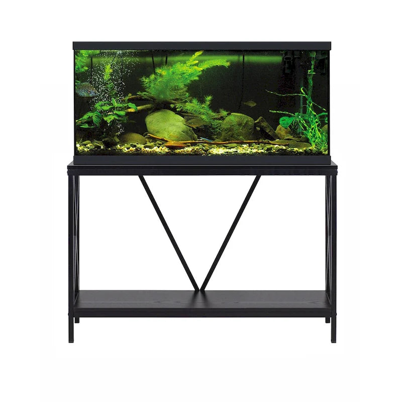 Aquatic Fundamentals 40/55 Gallon Steel X-Frame Aquarium Stand in Black