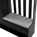 39.3Wx70.8H Hall Tree Storage with Cushioned Storage Bench,Multifunctional Hallway Shoe Cabinet,Pegboard,Coat Rack,4 Hooks
