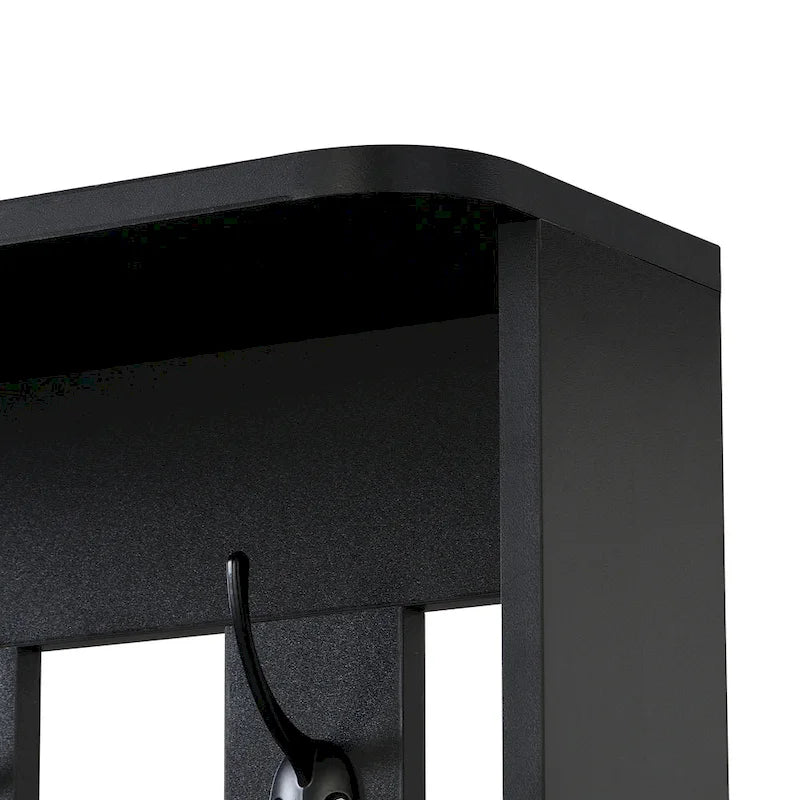 39.3Wx70.8H Hall Tree Storage with Cushioned Storage Bench,Multifunctional Hallway Shoe Cabinet,Pegboard,Coat Rack,4 Hooks