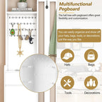 39.3Wx70.8H Hall Tree Storage with Cushioned Storage Bench,Multifunctional Hallway Shoe Cabinet,Pegboard,Coat Rack,4 Hooks