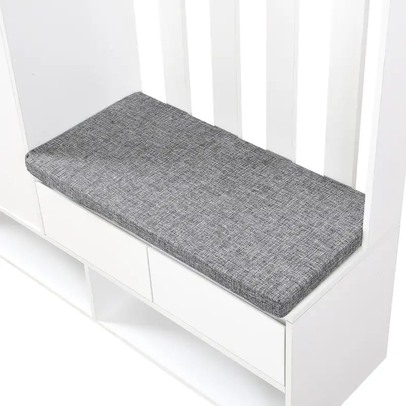 39.3Wx70.8H Hall Tree Storage with Cushioned Storage Bench,Multifunctional Hallway Shoe Cabinet,Pegboard,Coat Rack,4 Hooks