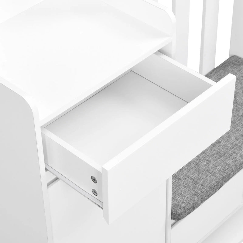 39.3Wx70.8H Hall Tree Storage with Cushioned Storage Bench,Multifunctional Hallway Shoe Cabinet,Pegboard,Coat Rack,4 Hooks