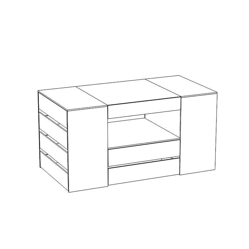 Storage Island with Drawer for Walk-In Closet and Dressing Room Dresser