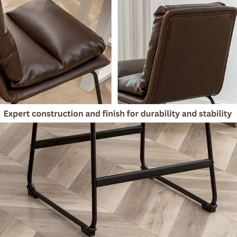 Roundhill Milos Upholstered 26-inch Counter Height Stools, Set of 2