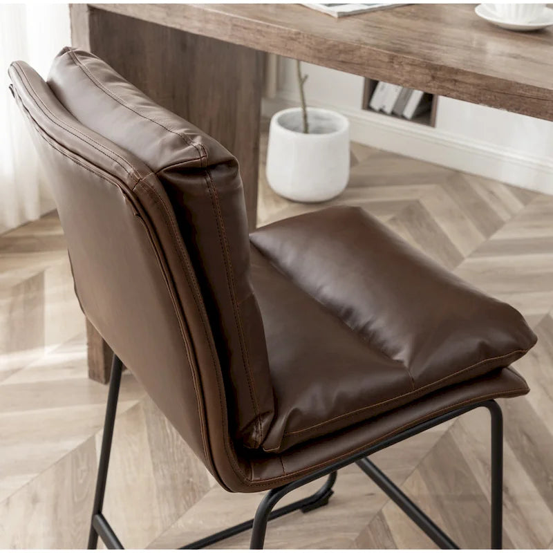 Roundhill Milos Upholstered 26-inch Counter Height Stools, Set of 2