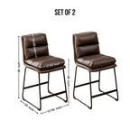 Roundhill Milos Upholstered 26-inch Counter Height Stools, Set of 2