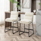 Roundhill Milos Upholstered 26-inch Counter Height Stools, Set of 2