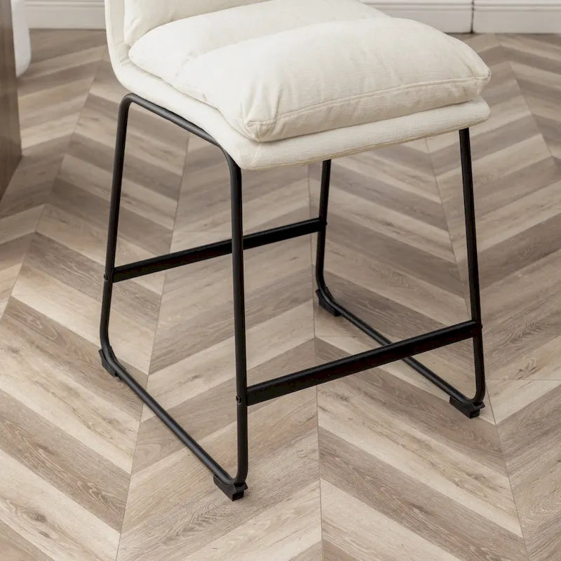 Roundhill Milos Upholstered 26-inch Counter Height Stools, Set of 2