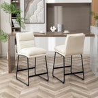 Roundhill Milos Upholstered 26-inch Counter Height Stools, Set of 2