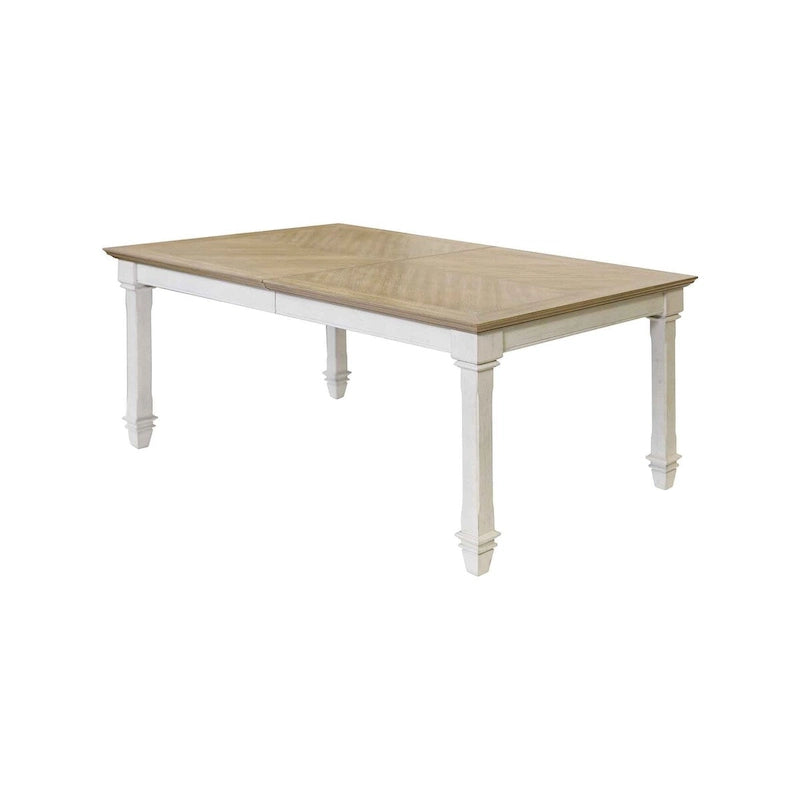 Traditional Wood Kitchen Extension Dining Table, White - Large