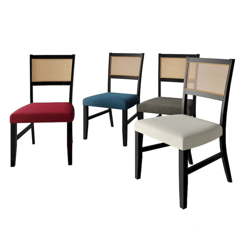 CraftPorch Contemporary 4-Piece Linen Wooden Dining Chair